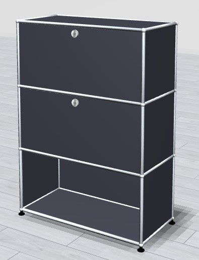 Highboard 1x3 - 2 Klapptüren oben - unten offen